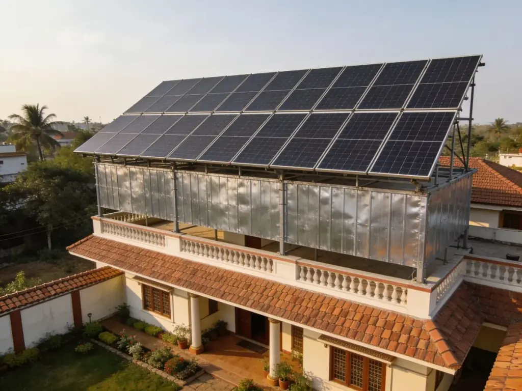 10 kW rooftop solar power plant on a Chennai property