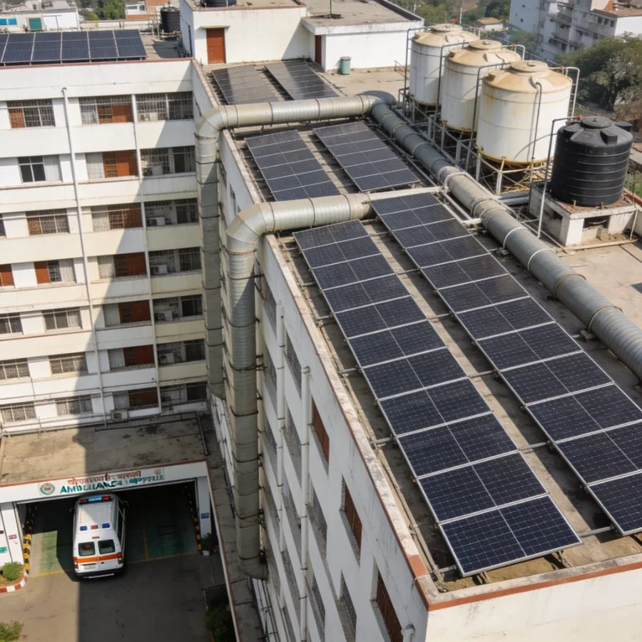 Hospital rooftop solar power system in Chennai
